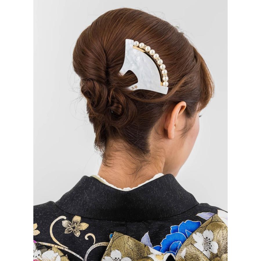 かんざし 髪飾り 和装 白 バチ型 扇 日本製 黒留袖 髪飾り 着物 結婚式 高級 末広 パール スワロフスキー w 成人式七五三かんざし 髪飾り本舗 通販 Yahoo ショッピング