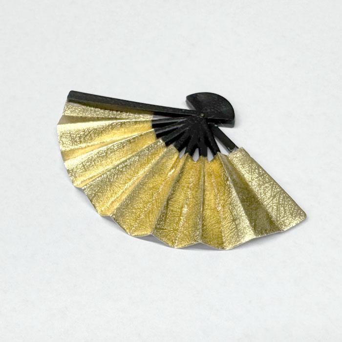 小さい金扇子（茶扇) 4.5x7cm 紙・プラスチック製 【お正月】飾り