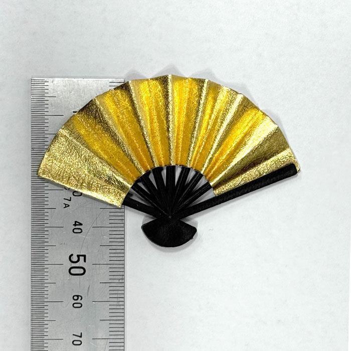 小さい金扇子（茶扇) 4.5x7cm 紙・プラスチック製 【お正月】飾り