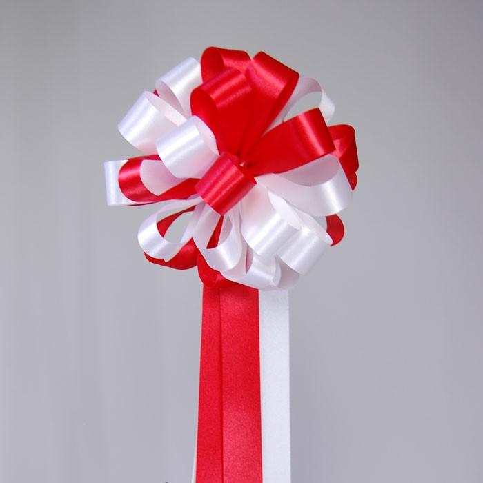 ポール用紅白リボン花 テープカット等の式典にオススメ 赤白リボン