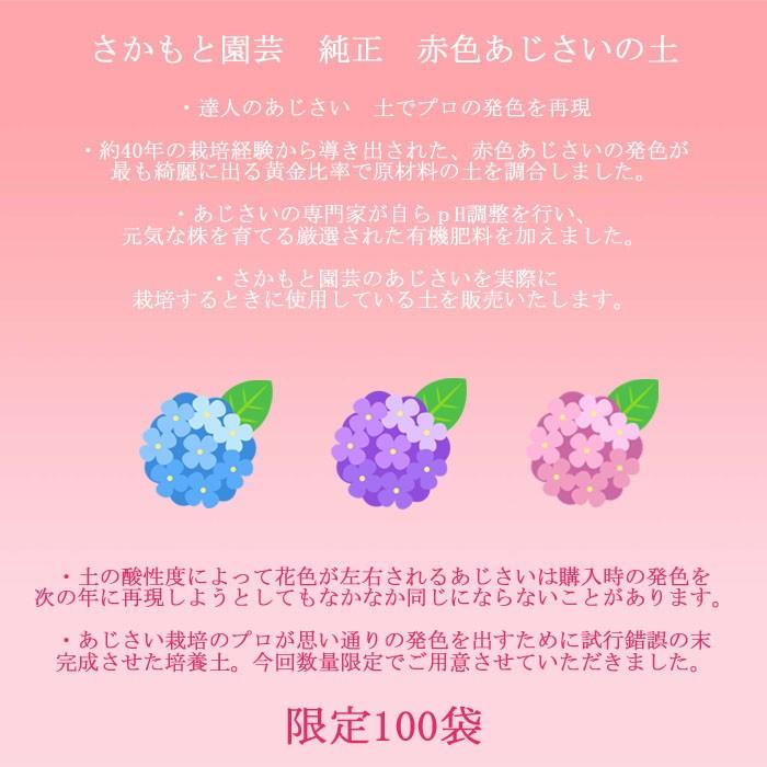 あじさい育種のオーソリティー　さかもと園芸　達人のあじさい　赤色あじさいの土　５リットル【限定予約販売100袋】 |  | 03