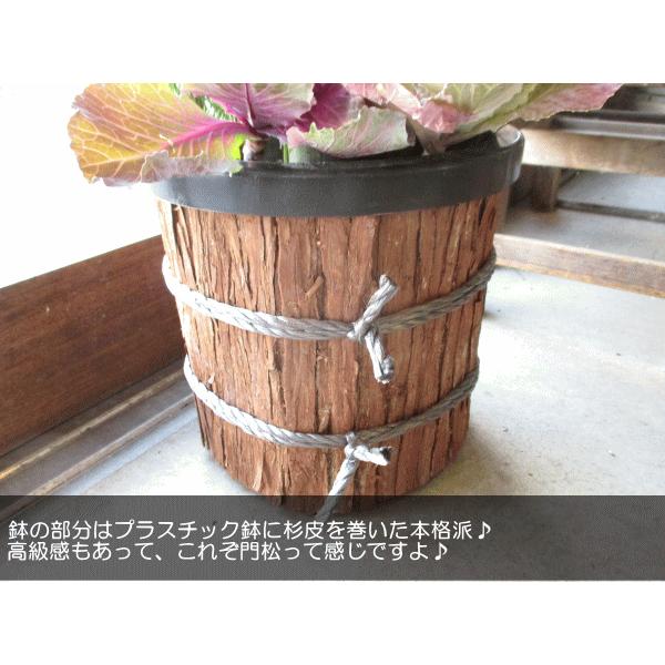 門松 8号 100cm 杉皮巻き 1対セット 薫る花 迎春 お歳暮 お正月 年末年始 年越し特集 玄関 販売 天然 造花 一対 1m 100cm 8号鉢サイズ｜kaoruhana｜05