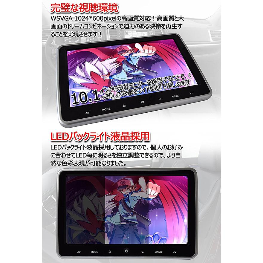 一年間保証付き】超簡単取付タイプ10.1インチリアモニター