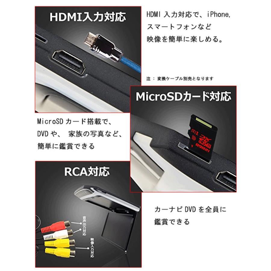 【一年間保証付き】超薄方10.2インチHDMIフリップダウンモニター　デジタルフリップダウンモニター　大迫力液晶採用 LEDバックライト液晶HDMI MicroSD対応｜kaou2｜03