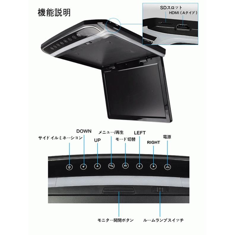 未使用 10.2インチ フリップダウンモニター フルHD 1080P HDMI XTRONS 最新 10.2インチ フリップダウンモニター スピーカー内蔵