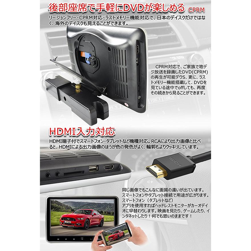 一年間保証付き】超簡単取付タイプ DVDプレーヤー内蔵 10.1 一年間保証付き】超簡単取付タイプ DVDプレーヤー内蔵 10.1