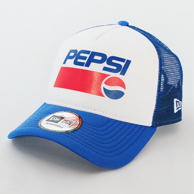 ニューエラ NEWERA X PEPSI コラボ 9FORTY A-Frame トラッカー 帽子 PEPSI ペプシ ロゴ  ホワイト X ロイヤル｜kappacraft