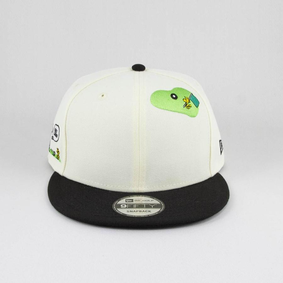 ニューエラ NEWERA×ピーナッツ コラボ キャップ 【ゴルフ】9FIFTY PEANUTS ピーナッツ クロームホワイト ブラックバイザー｜kappacraft｜02