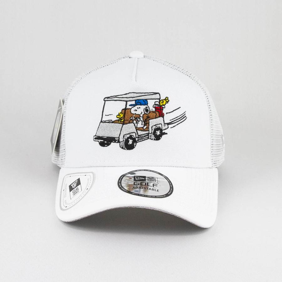 ニューエラ NEWERA×ピーナッツ コラボ キャップ 【ゴルフ】9FORTY A-Frame トラッカー On Par PEANUTS ピーナッツ ホワイト/グレー｜kappacraft｜03