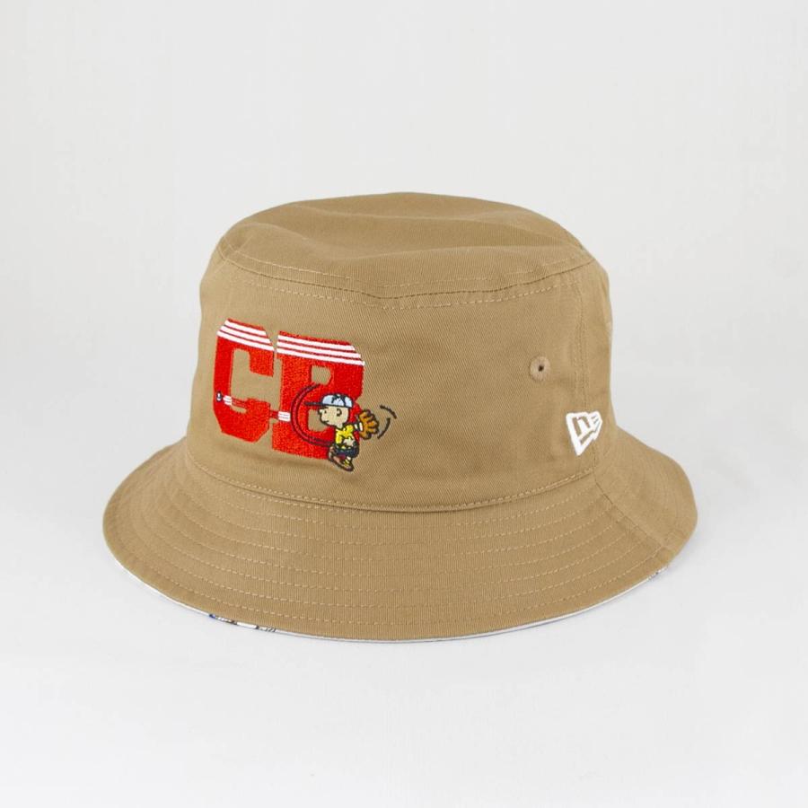 ニューエラ NEWERA×PEANUTS コラボ キャップ バケット01 リバーシブル PEANUTS ピーナッツ チャーリー・ブラウン カーキ｜kappacraft｜02