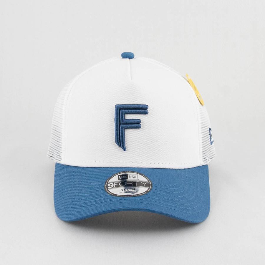 【KIDS 子供用】 ニューエラ NEWERA 帽子Youth 9FORTY A-Frame トラッカー 北海道日本ハムファイターズ ホワイト × ブルー ブルーバイザー｜kappacraft｜02