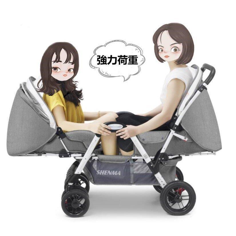 【ほぼ未使用】 ベビーカー（バギー）二人 双子用 対面 双子用 丈夫 軽量 おすすめ 【AAA7365440531】(26158円)