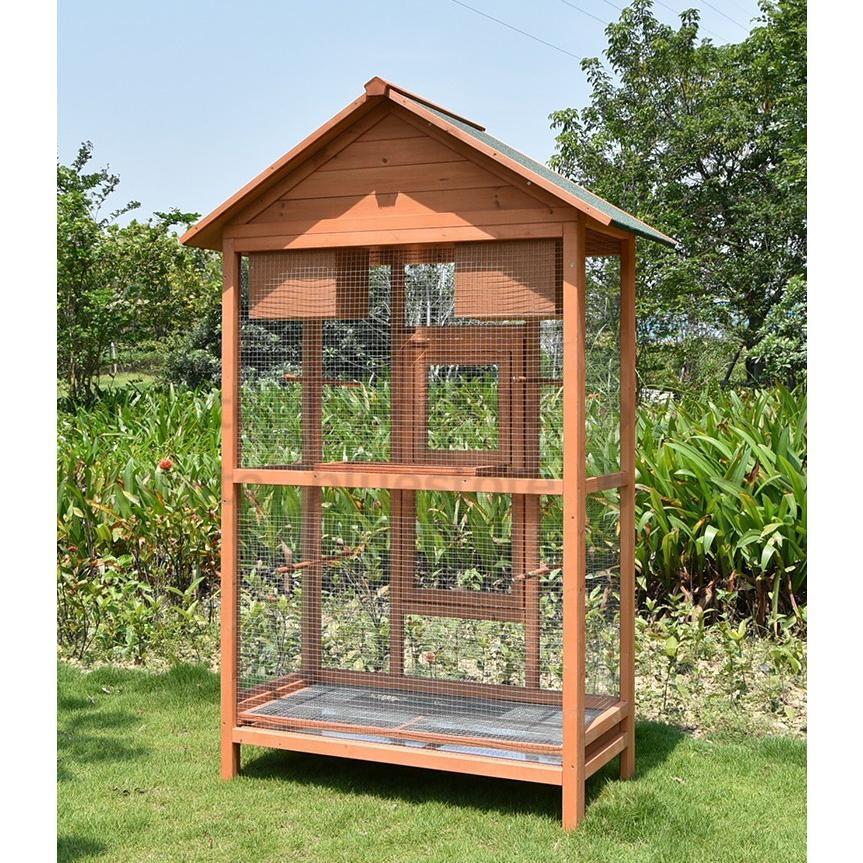 25【新品未使用】 庭用ペットケージ 大型鳥かご 鳥かご 飼育ケージ 小動物ケージ【動物の部屋】組立式 天然杉材 防腐材 安定性抜群 ご自分で取り付ける必要がある 【SKC1051229201】(37334円)