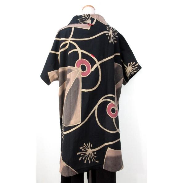 和柄 タイ木綿 草木染風 大漁旗デザイン ワンピース 刺し子 春夏 秋冬 ミセス ゆったり 和風 コットン Ftu0633 唐花庵 通販 Yahoo ショッピング