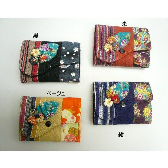 和柄 和風 手作りお花のモチーフ付き かわいいカード入れ カードケース Sk1301 唐花庵 通販 Yahoo ショッピング