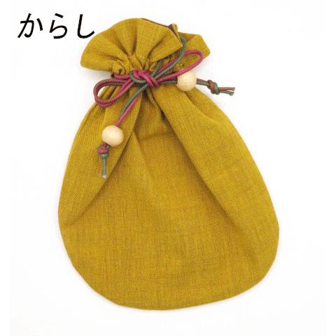 手作り！会津木綿のまん丸巾着 ギフト/母の日/ハンドメイド/和雑貨/和