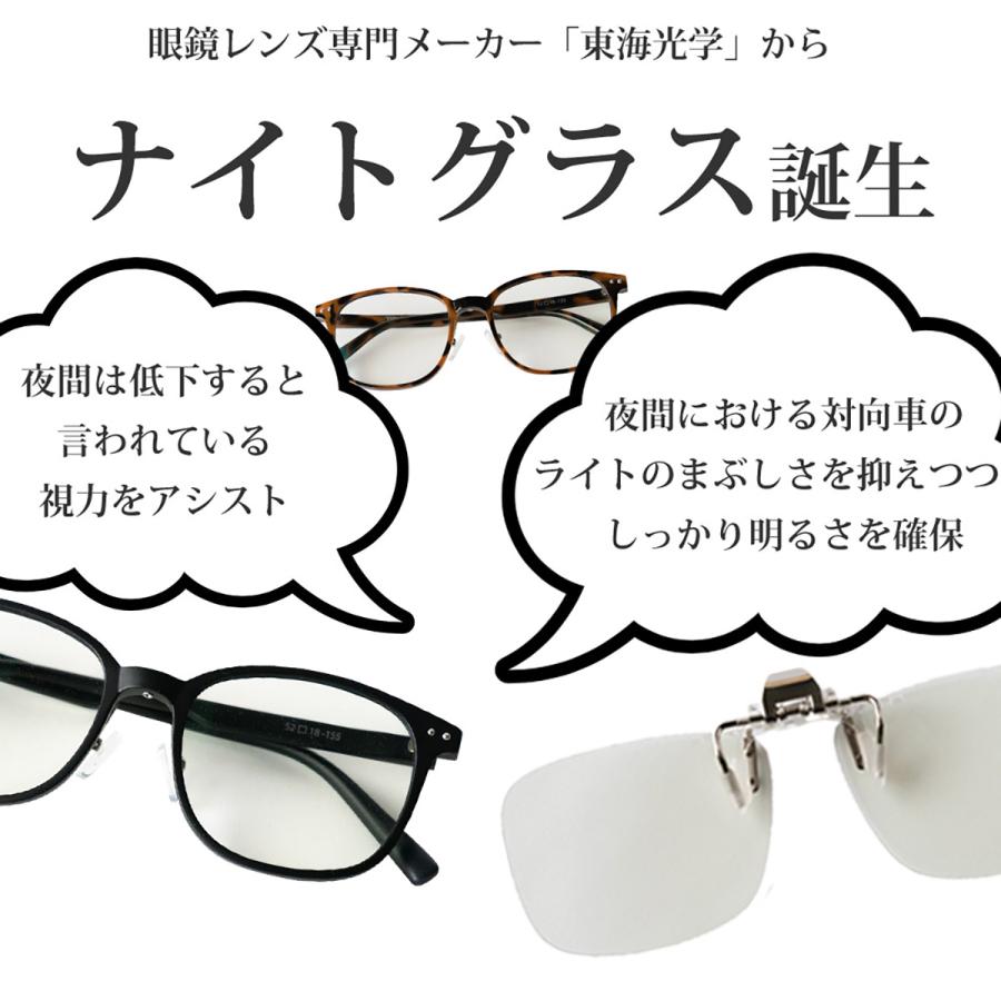 夜用サングラス ナイトグラス クリアジャケット クリップオン 夜間