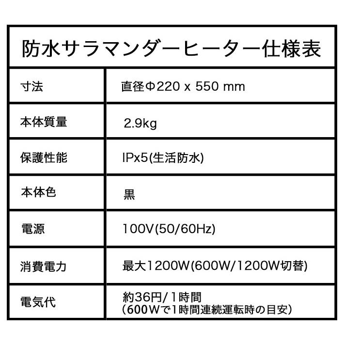 電気ストーブ 防水 サラマンダーヒーター Chrester クレスター 最新