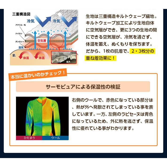 ひだまり チョモランマ 防寒肌着 紳士 丸首シャツ ヒートテック 紳士用