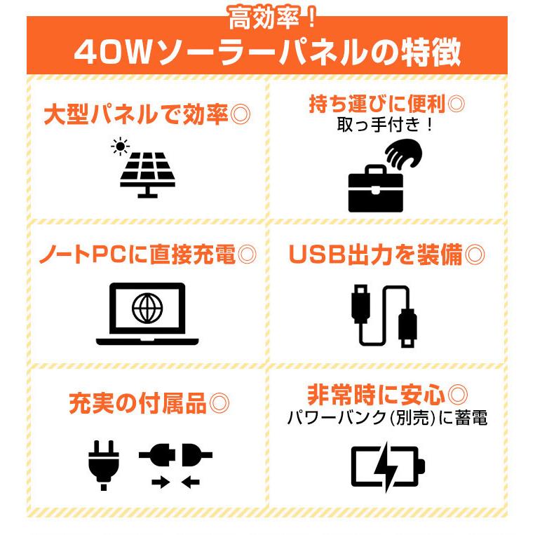 メテックス EVERBright 40Wソーラーパネル SSBSP-40W コンパクト