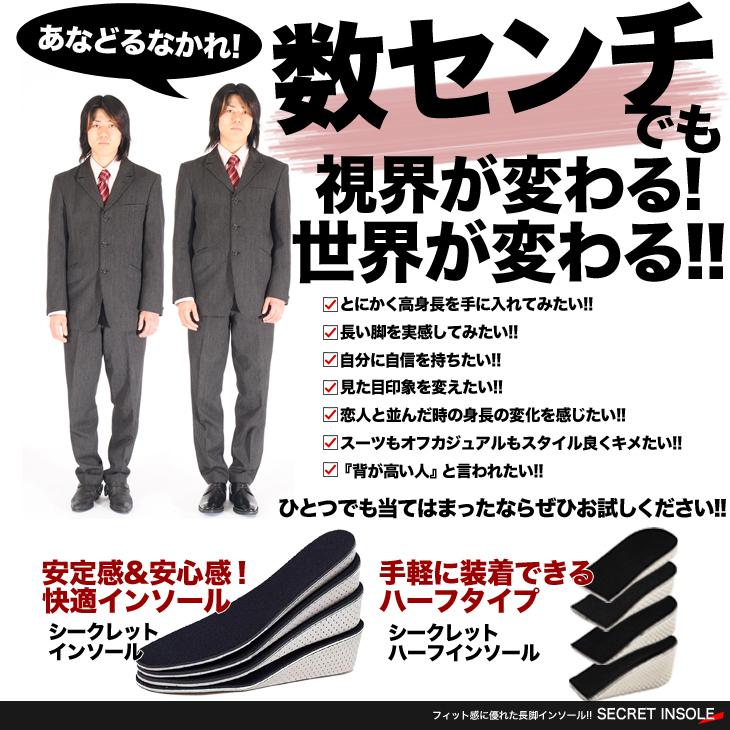 シークレットインソール 選べる4タイプ 2cmアップ 3cmアップ 4cm