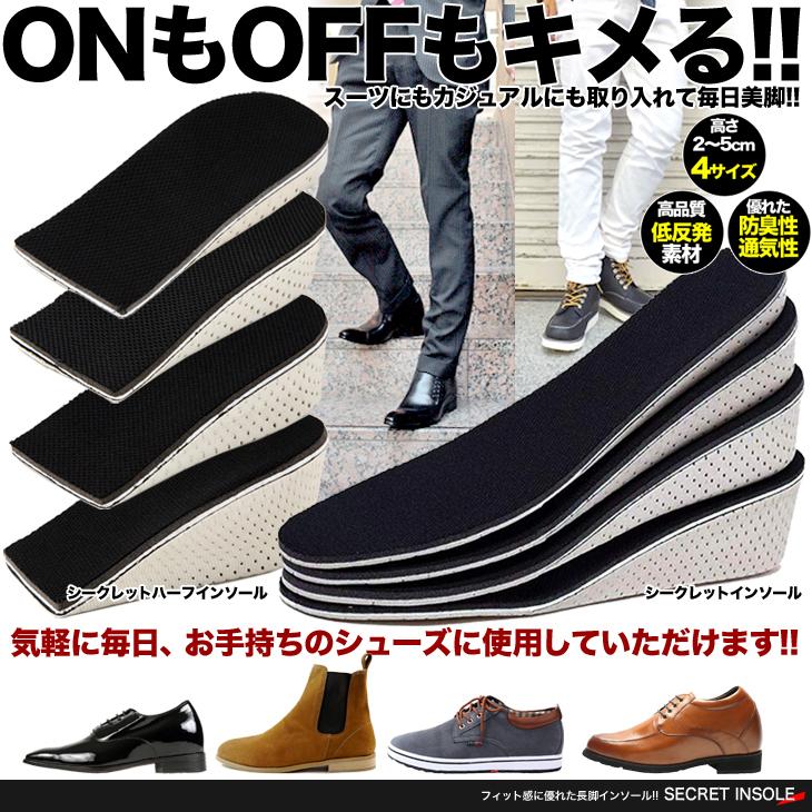 シークレットインソール 選べる4タイプ 2cmアップ 3cmアップ 4cm