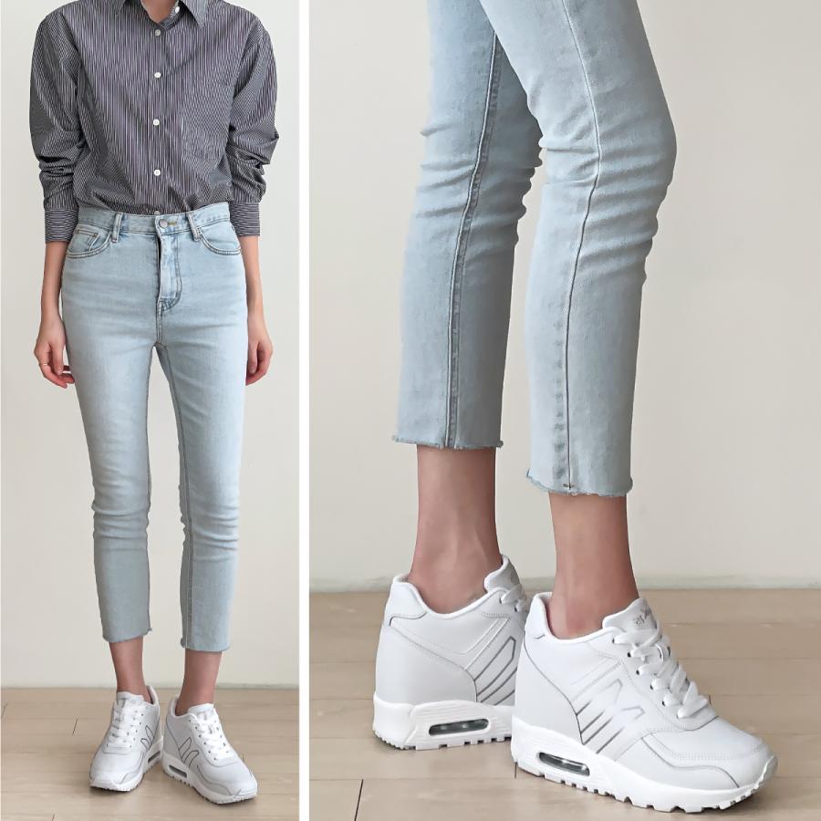 【新品】 JEANS TWICE着用 厚底スニーカー 白 完売希少品 レディーススニーカー 10cmアップ シークレット インヒール mnx15