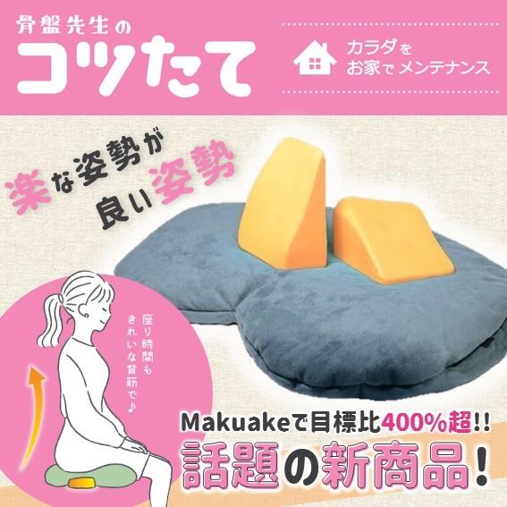 あしり先生 骨盤矯正クッション 姿勢サポート　マクアケ 骨盤先生のコツたて 姿勢サポート 猫背 骨盤 クッション 座布団