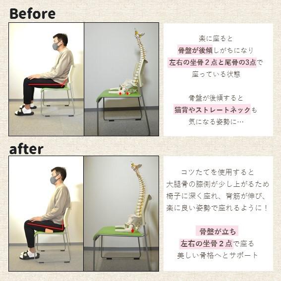 骨盤先生のコツたて 姿勢サポート 猫背 骨盤 クッション 座布団