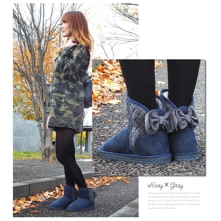 最終価格★新品★mezzopiano★ファーリボンムートンブーツ22cmビジュー ビジューリボン ムートン風ブーツ(17cm ラベンダー): キッズ