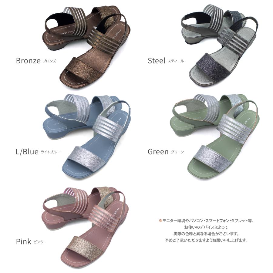 REFRESH WALK リフレッシュウォーク コンフォートサンダル ラメ
