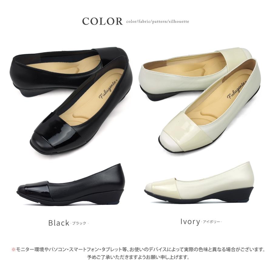 レディース パンプス パンプス 本革 日本製 スクエアトゥ エナメル 幅広設計 4E レディース