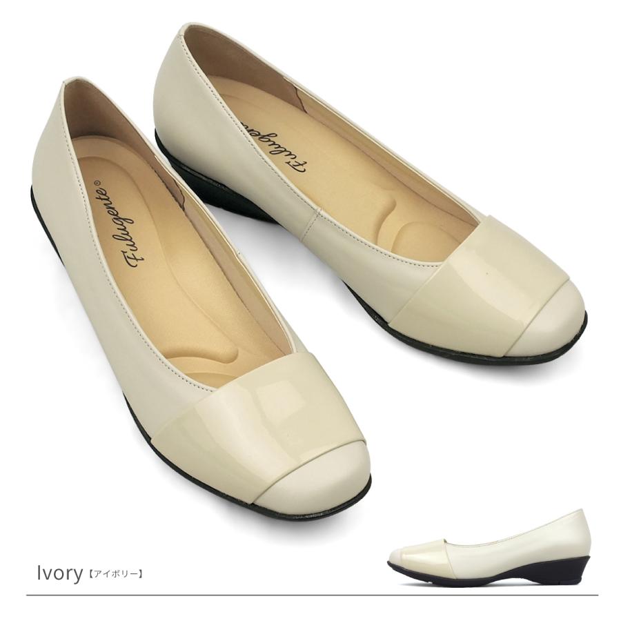 レディース パンプス パンプス 本革 日本製 スクエアトゥ エナメル 幅広設計 4E レディース