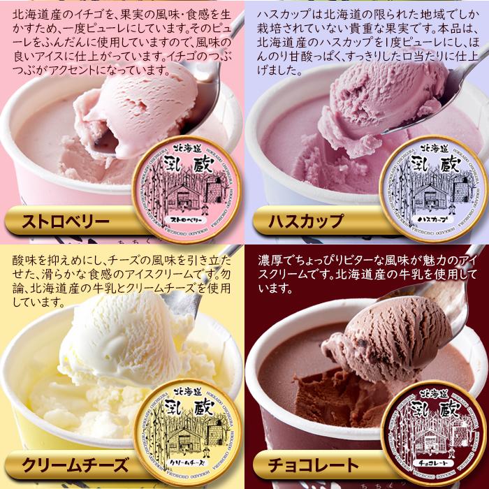 北海道アイス 8個セット 食べ比べ バニラ メロン ストロベリー 
