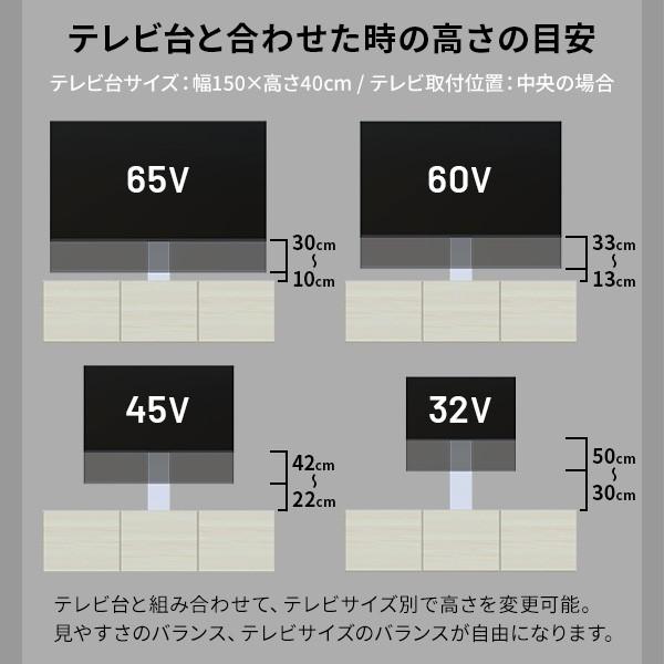 メーカー直送 WALLインテリアテレビスタンド テレビ台用スタンド 32〜60v対応 壁寄せテレビ台 TVスタンド 背面収納 白 ホワイト シンプル 代引き不可_11