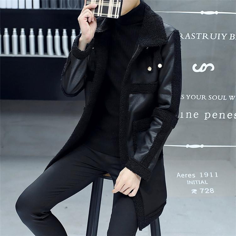 EMPORIO ARMANI◇シングルライダースジャケット/S/コットン/BLK レザー