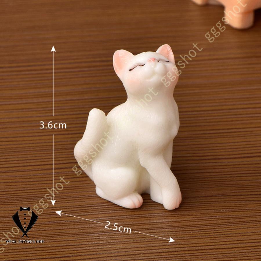 動物 フィギュア 猫フィギュア 子猫 玩具 樹脂 ４つセット ミニ トイ ミニチュア 猫キャラパーティー小物 カラー系 置物 インテリア 盆栽用｜karaful-st｜20