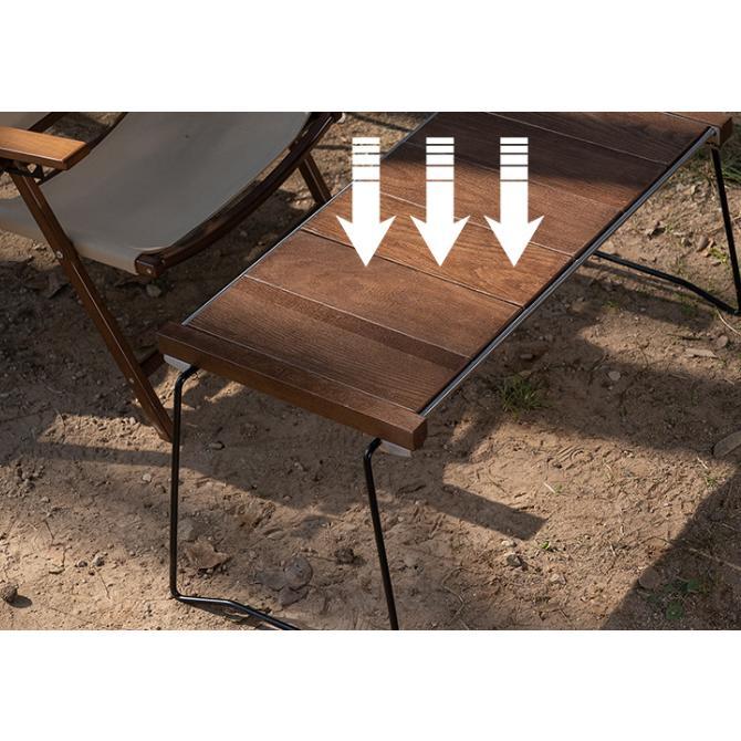 アウトドアIGTキャンプ装備キャンピングテーブルtnrテーブル無垢材  