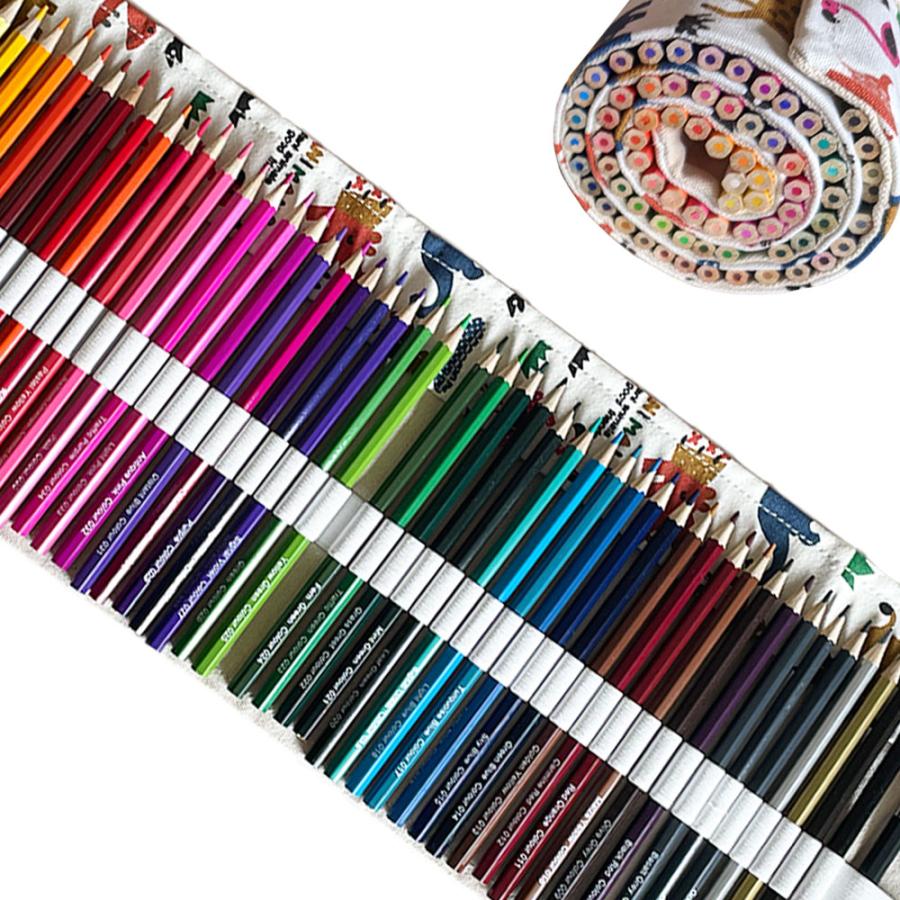 油性色鉛筆 48色 動物柄 収納付き 鉛筆削り付き 色鉛筆 いろえんぴつ