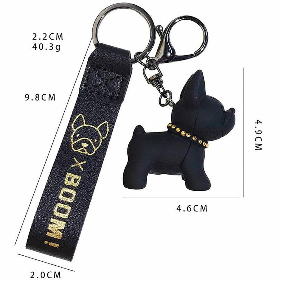 キーホルダー キーリング 犬 フレンチ ブルドッグ いぬ ワンちゃん バッグチャーム かわいい ペア 揃い ギフト プレゼント【2個セット】 :mg-k1052-2p:KARAFURA 通販 キーホルダー キーチェーン 犬 アクセサリー ピンク チャーム