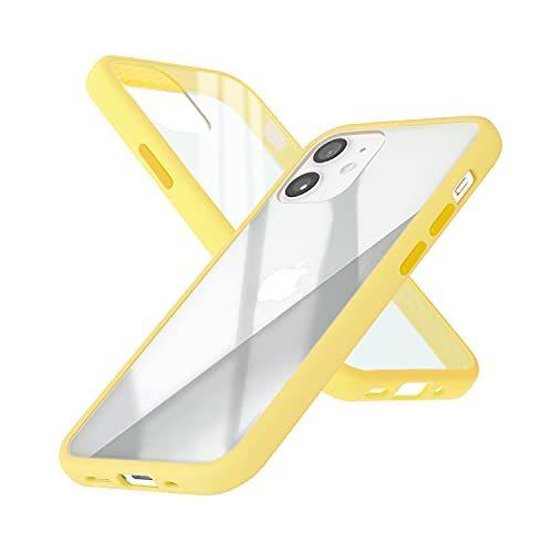 campino iPhone 12 mini ケース アンチショック 耐衝撃 スリム 薄型 レンズ保護 ネープルスイエロー クリア 黄色