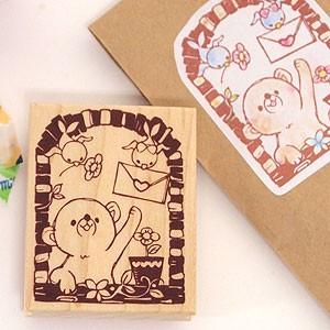 消しゴムはんこ ラバースタンプ 消しゴムスタンプ はな16 鳥とくまさん 縦50mm 横38mm 0005e 5543 手帳 スケジュール帳 からふる屋 G1ss Hana0005e 印鑑のからふる屋 通販 Yahoo ショッピング