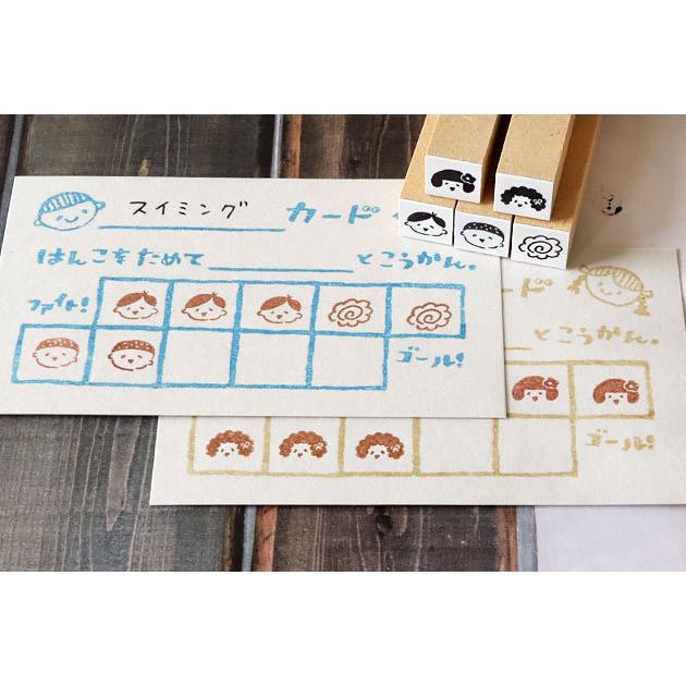 消しゴムはんこ ラバースタンプ 消しゴムスタンプ はんこどり 少年少女