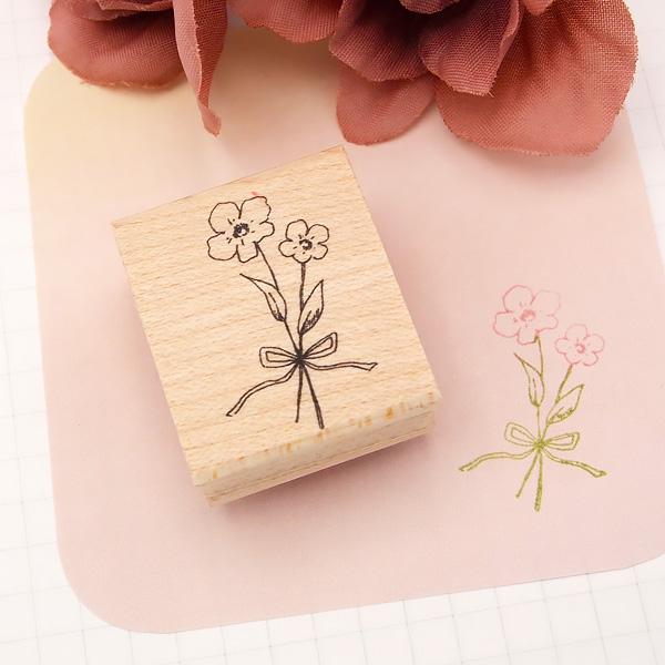 消しゴムはんこ スタンプ 和田真由子 小さな花束 縦26.5mm×横16.2mm