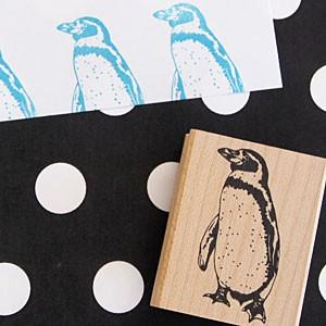 消しゴムはんこ ラバースタンプ 消しゴムスタンプ つぶあん ペンギン