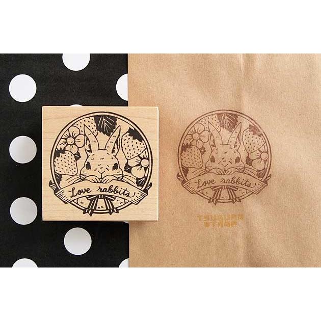 消しゴムはんこNo.201  ちびうさとすずらんランプ 消しゴムはんこNo.201 ちびうさとすずらんランプ