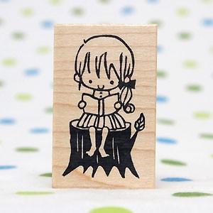 消しゴムはんこ ラバースタンプ 消しゴムスタンプ tugumi 本読み女の子