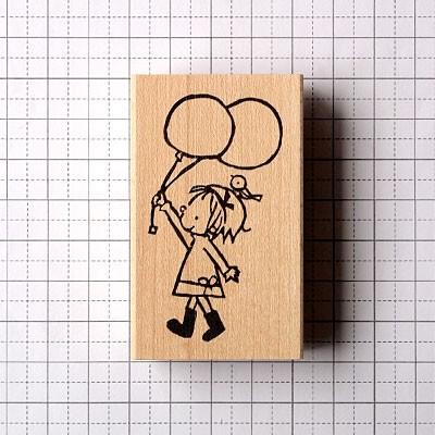 消しゴムはんこ ラバースタンプ 消しゴムスタンプ Tugumi 風船と女の子 縦57mm 横30 5mm 手帳 スケジュール帳 からふる屋 G1ss Tugm0104f 印鑑のからふる屋 通販 Yahoo ショッピング