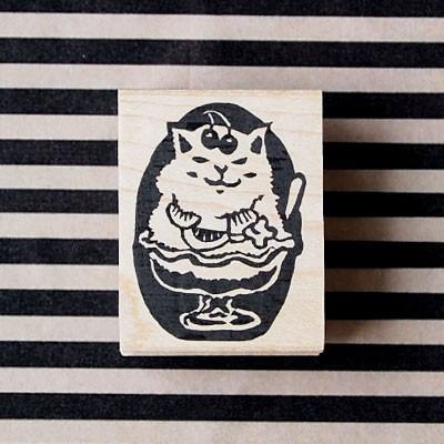 消しゴムはんこ ラバースタンプ 消しゴムスタンプ ゆめはんこ かき氷 白ねこ 縦36mm 横26mm 手帳 スケジュール帳 からふる屋 G1ss Yume0044b 印鑑のからふる屋 通販 Yahoo ショッピング