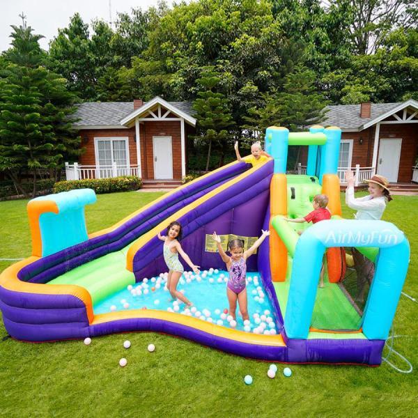 （新品,未開封） 大型 プール エアー 遊具 滑り台 ビニールプール 大型プール トランポリン すべり台 大型遊具 キッズハウス プレイハウス 【PET6164217775】(21892円)